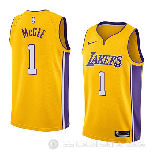 Camiseta Javale Mcgee #1 Los Angeles Lakers Icon 2018 Amarillo - Haga un click en la imagen para cerrar